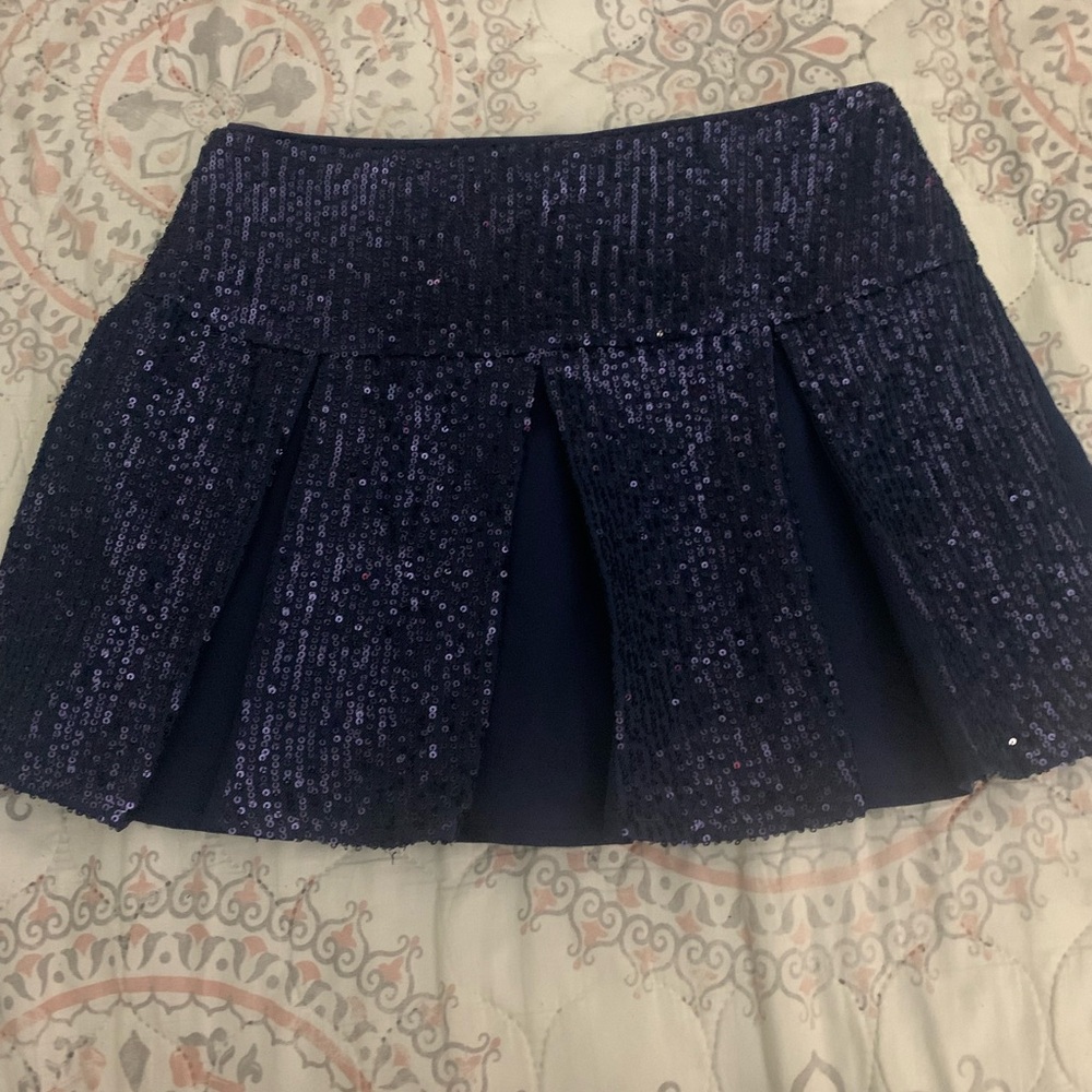 Navy sequin skirt